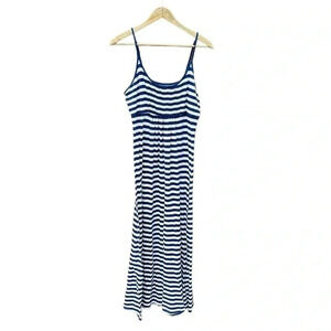 Workshop By Andrea Jovine women's maxi striped blue and white dress size large